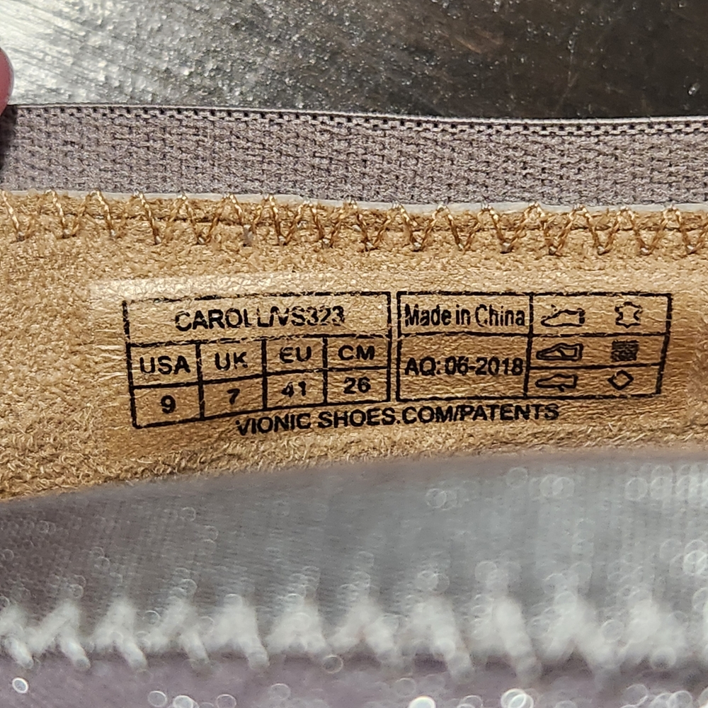 Vionic Caroll Ballet Flats Purple Metallic Shimmer Women’s Size 9 - Picture 8 of 9